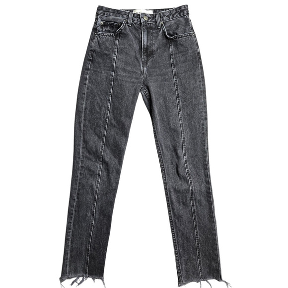 Reformation Seamed Jean Black Size: 25 - Picture 2 of 8